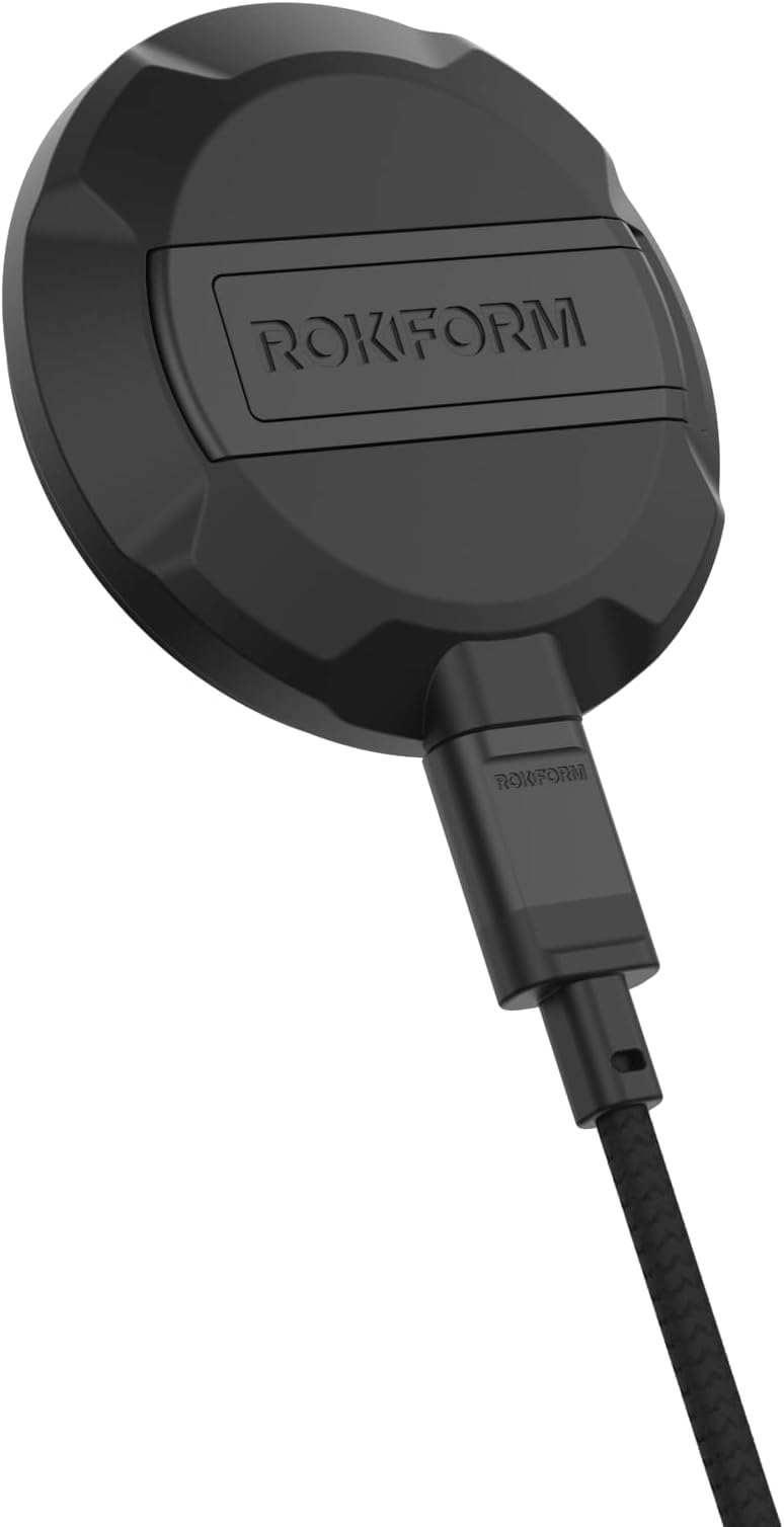 Magnetic Wireless Charger with Stand, Includes USB-C to USB-C Cable (Black)
