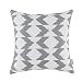 Euphoria CaliTime Cushion Cover Throw Pillow Shell Ikat Malposed Zigzag Stripes Geometric Figures 18 X 18 Inches Gray