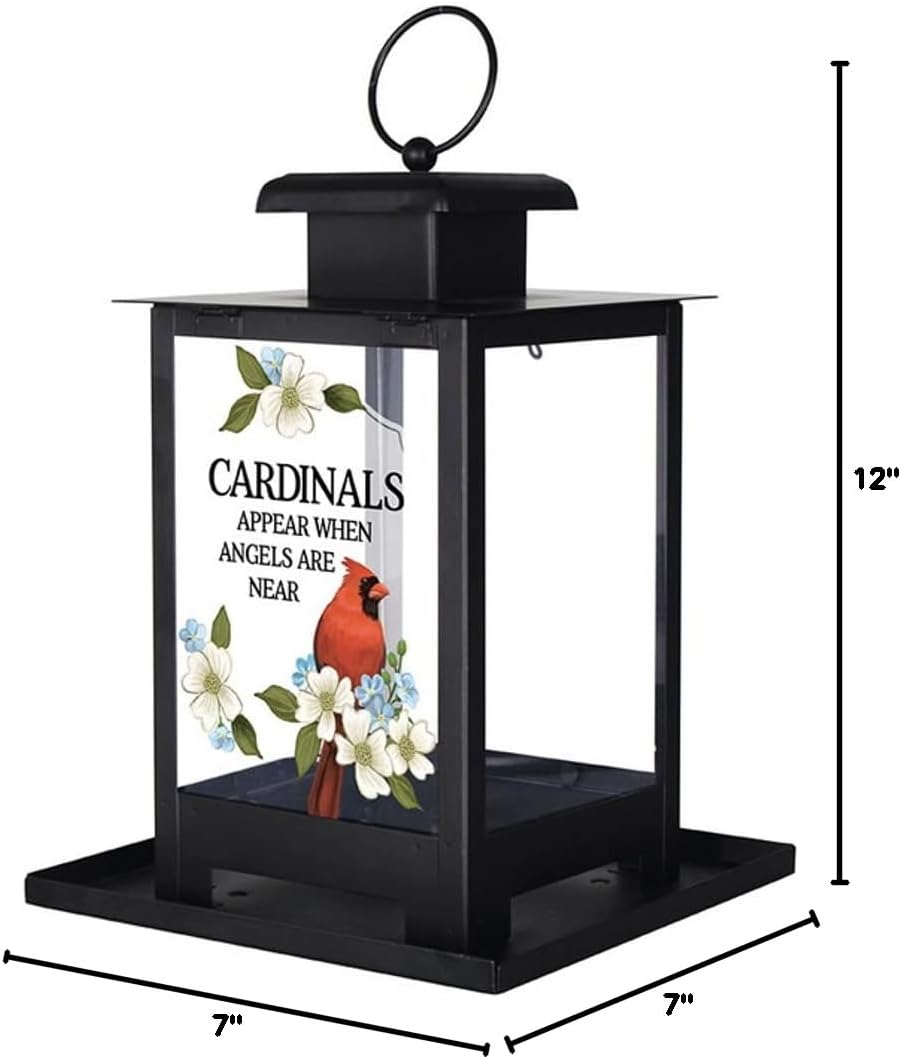 The Bridge Collection Cardinals Appear Bird Feeder - Memorial Window Bird Feeder with Glass Panes, Metal Basket Design for Indoor/Outdoor Use - A Sympathetic Gift to Remember Loved Ones - Image 5