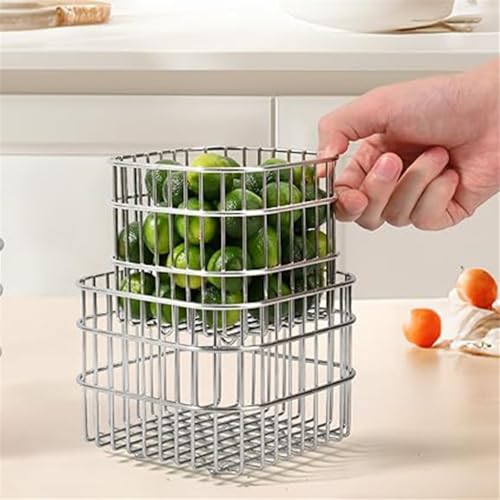 Frutero de acero inoxidable pequeño para organizar encimeras de cocina de forma moderna 4