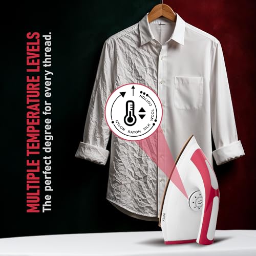 Image of Intex Glidex Glow Dry Iron 1000W | Non-Stick German Coating Soleplate | Adjustable Temperature Control | Shock Proof Body | Thermal Fuse Protection | 360 Swivel Cord for Home Use | 2 Year Warranty