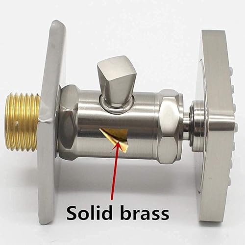 Miniatura 121 de Chorros de ducha cuadrados de oro cepillado con control de flujo y giratorio, chorros de masaje de agua ajustables de latón macizo, montaje en pared