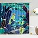 TTYAC Cactus Tenda da doccia impermeabile in tessuto di poliestere tende da doccia con piante tropicali per il bagno, tenda per la casa, 180 x 180 cm