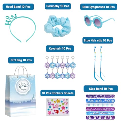Image of Party Propz Frozen Theme Return Gifts For Kids - 80 Pcs, Return gift for kids age 6-10,Head Bands, Scrunchy,Hair Clips, Eyeglasses, Keychain,Slapbands Birthday return gift for kids 6-12
