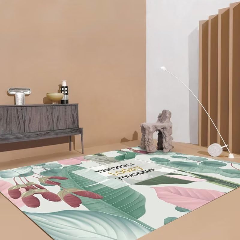 Tapis de salon fresh big leaf végétal pour une chambre de fille apaisante