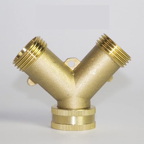 Miniatura 2 de Válvula de cierre de latón de 2 vías tipo Y de 3/4 pulgadas con anillo de goma para manguera de jardín, conector de tubería de agua (2 interruptores