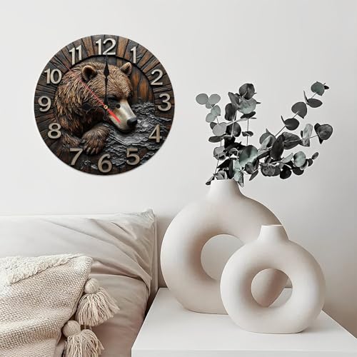 Reloj de Pared de Madera con Movimiento Silencioso 10 Pulgadas miniatura 6