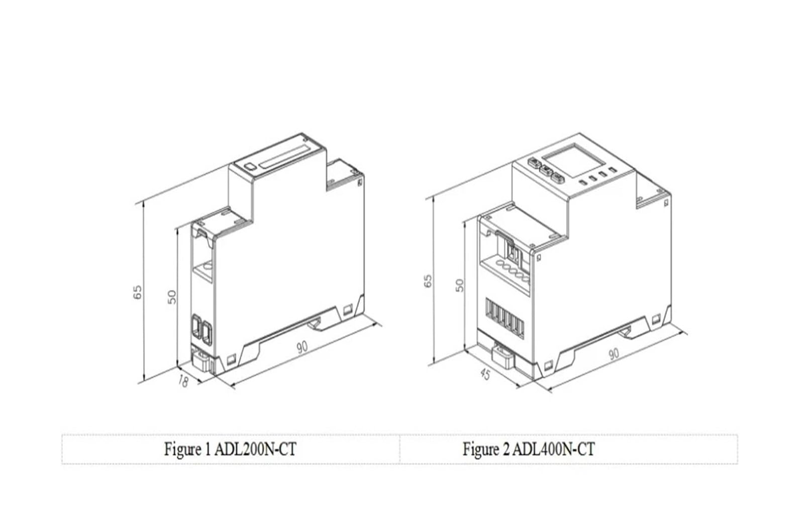 Contatore di energia Multifunzionale trifase ADL400N-CT/D10 Esterno su rotaia 80A for Sistema di Generazione di energia(CT-D16)