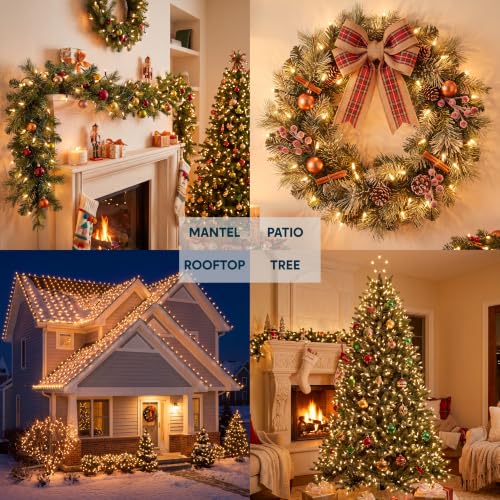 Joiedomi Clear Christmas String Lights Indoor,100 Count Mini White Fairy Light Outdoor,19.4 FT Decor for Patio Dorm Classroom Bedroom Holiday Wedding Party Garland Birthday Festival,Green Wire - image 3