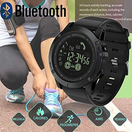 Spovan Reloj deportivo para hombre PR1, con Bluetooth, podómetro, digital,  resistente al agua hasta 50 m, Relogio Feminino PR1, color negro :  Amazon.es: Electrónica