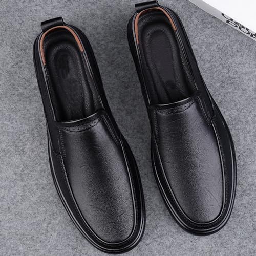 ADMLZQQ Men's Slip on Leather Lined Square Toe Dress Loafers Shoes for Casual Weekend Formal Work4