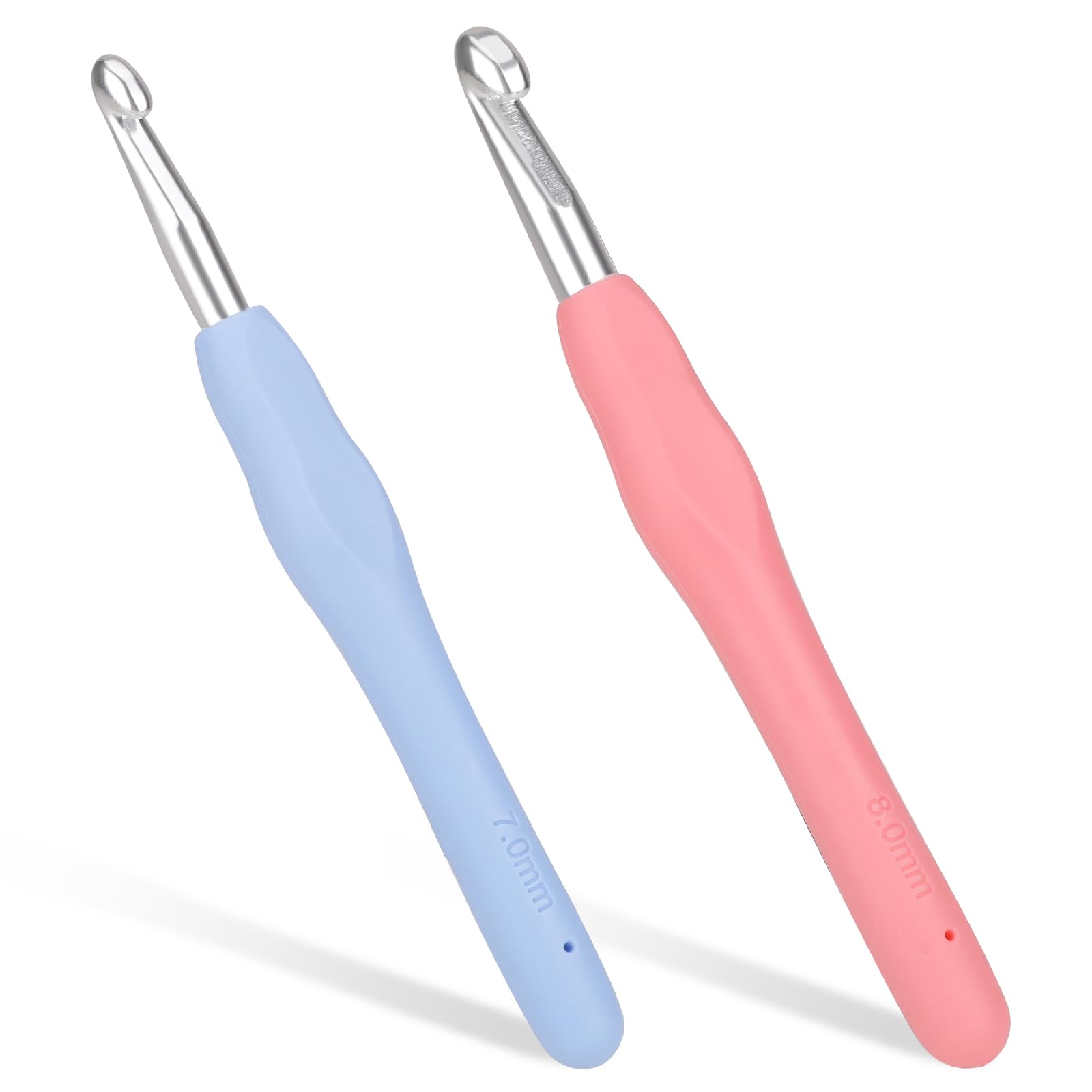 Set Di 2 Uncinetti Ergonomici Con Manico TPR - 2.5 Mm E 3.5 Mm In Alluminio Per Principianti E Mani Artritiche 885463