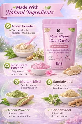 Image of Herbal Turmeric Wax Powder with For Women and Men (Bikini Wax Powder)