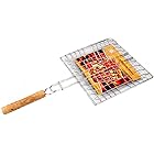 Odowalker Barbeque Basket, Portable BBQ Grilling Basket with Long Handle, Grilling Basket Stainless Steel for Fish Vegetables Steak Shrimp Chops Outdoor Grill Tool