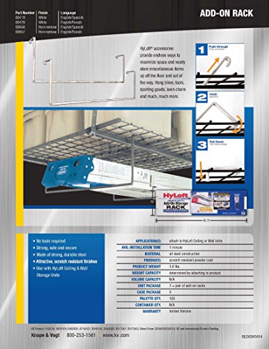 Image of HyLoft 00656 Add-On Storage Rack Accessory for HyLoft Model 625 and 651, Hammertone, 2-Pack