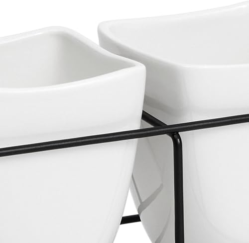 Miniatura 9 de Farmlyn Creek Soporte de utensilios de cocina blanco de 3 piezas con soporte de metal, organizador de cubiertos para cubiertos, cubiertos,