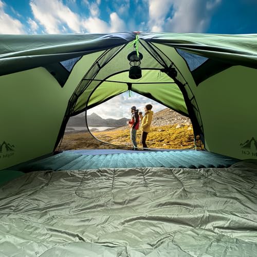 Image of Night Cat 2-Persons Backpacking Tent: Waterproof Lightweight Camping Tent for Two People Hiking Outdoor Mountain with Aluminum Poles and Rainfly Green