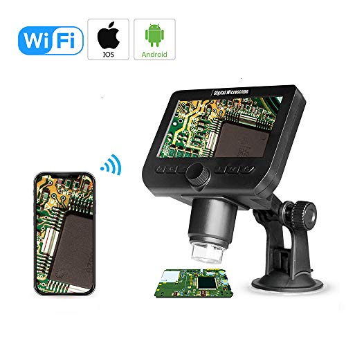 Cainda 50-1000X LCD WiFi Digital Microscope with Flexible Stand for iPhone Android Phone