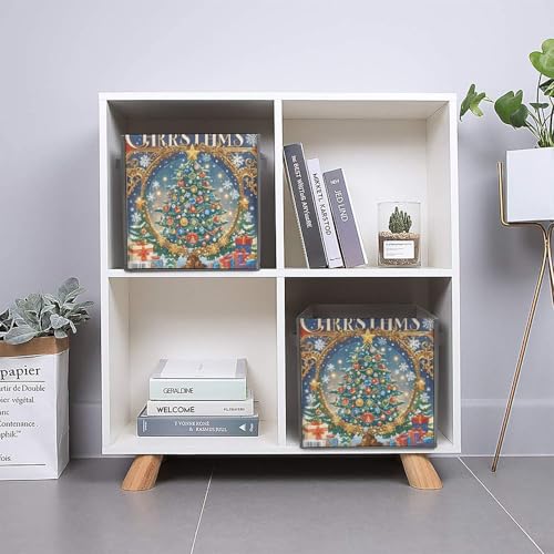 Boîtes de rangement pliables pour puzzles de Noël, draps et jeans