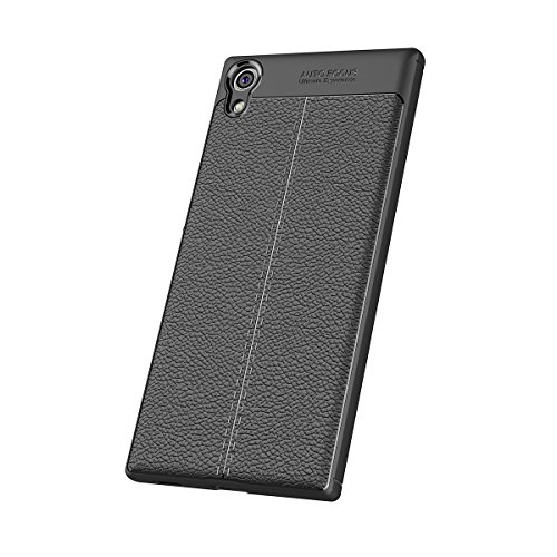 Tianqin Sony Xperia XA1 Ultra Funda, Ultra Ligero Case Amortiguaci¨®n Rugged Silicona Ultra Delgado Cubierta Protectora Fibra Carbono Caso para Sony Xperia XA1 Ultra Case - Negro