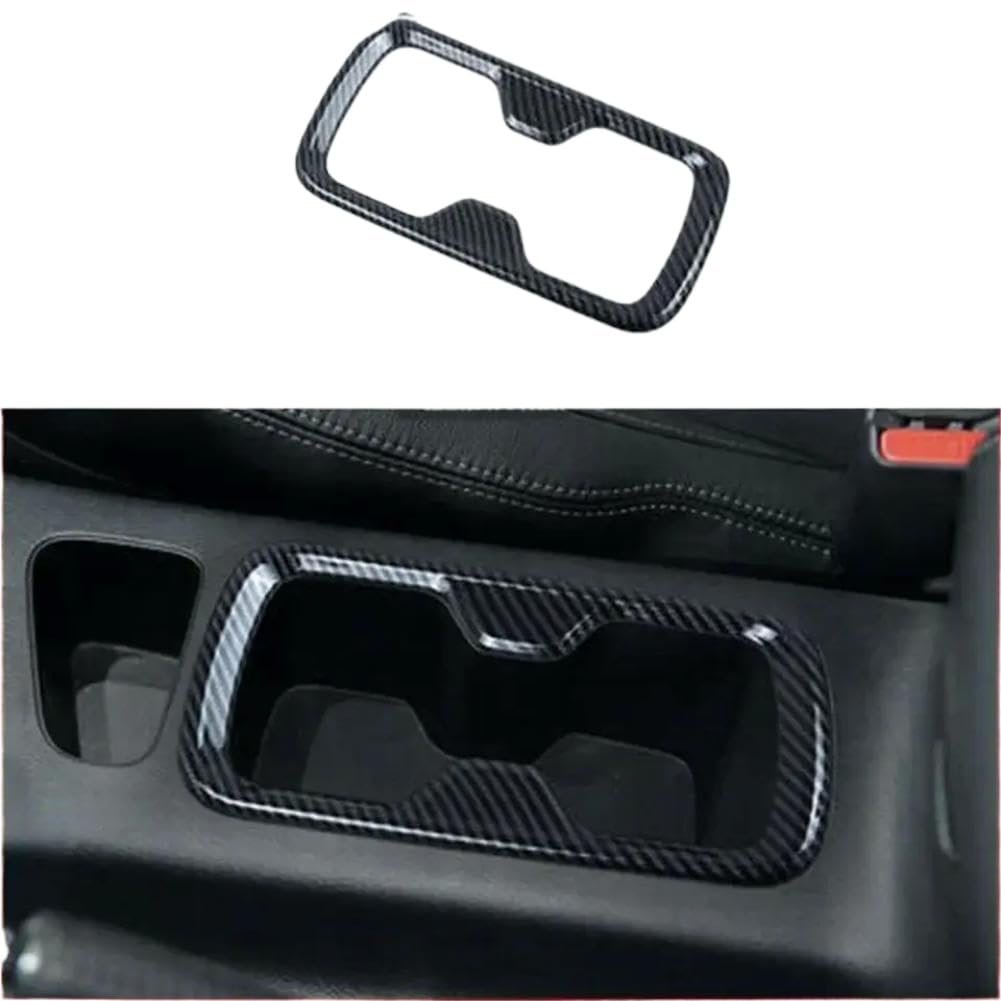 Decorazione del telaio della tazza anteriore in carbonio nero in plastica ABS rivestimento interno del portabicchieri compatibile con Navara NP300 2015 2021