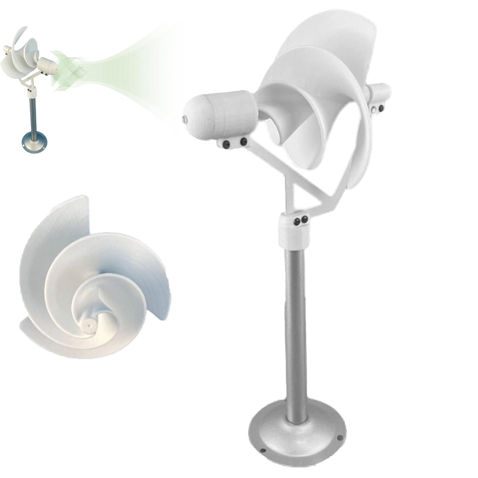 Archimedes Wind Turbine, Wind Turbine Generator Kit, Liam F1 Wind Turbine for Home, Home Wind Turbine System, Vertical Wind Turbine, Wind Generator Model Permanent Magnet Generator (White)