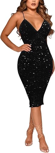 Women Vintage Ruffle Business Colorblock Work Church Pencil Dress Womens Amelia Square-Neck Strappy Bodycon Midi Tank