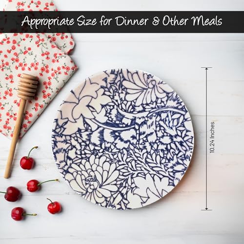 Gusto-Buono-Porcelain-Dinner-Plates-Set-of-6-1024-Pearl-Effect-with-Blue-Floral-Design-Dishwasher-Microwave-Safe-Ideal-for-Indoor-Outdoor-Dining-Ideal-for-Home-Use-Parties-Gifts Gusto Buono Porcelain Dinner Plates Set of 6 1024 Pearl Effect with Blue Floral Design Dishwasher Microwave Safe Ideal for Indoor Outdoor Dining Ideal for Home Use Parties Gifts
