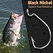 Fishing Hooks Freshwater, Carbon Steel Black Worm Bass Hook Combo with Tackle Boxes Fish Gear for Sinkers Zoom Soft Plastic Baits Jig, Catfishing Equipment 90 Pcs