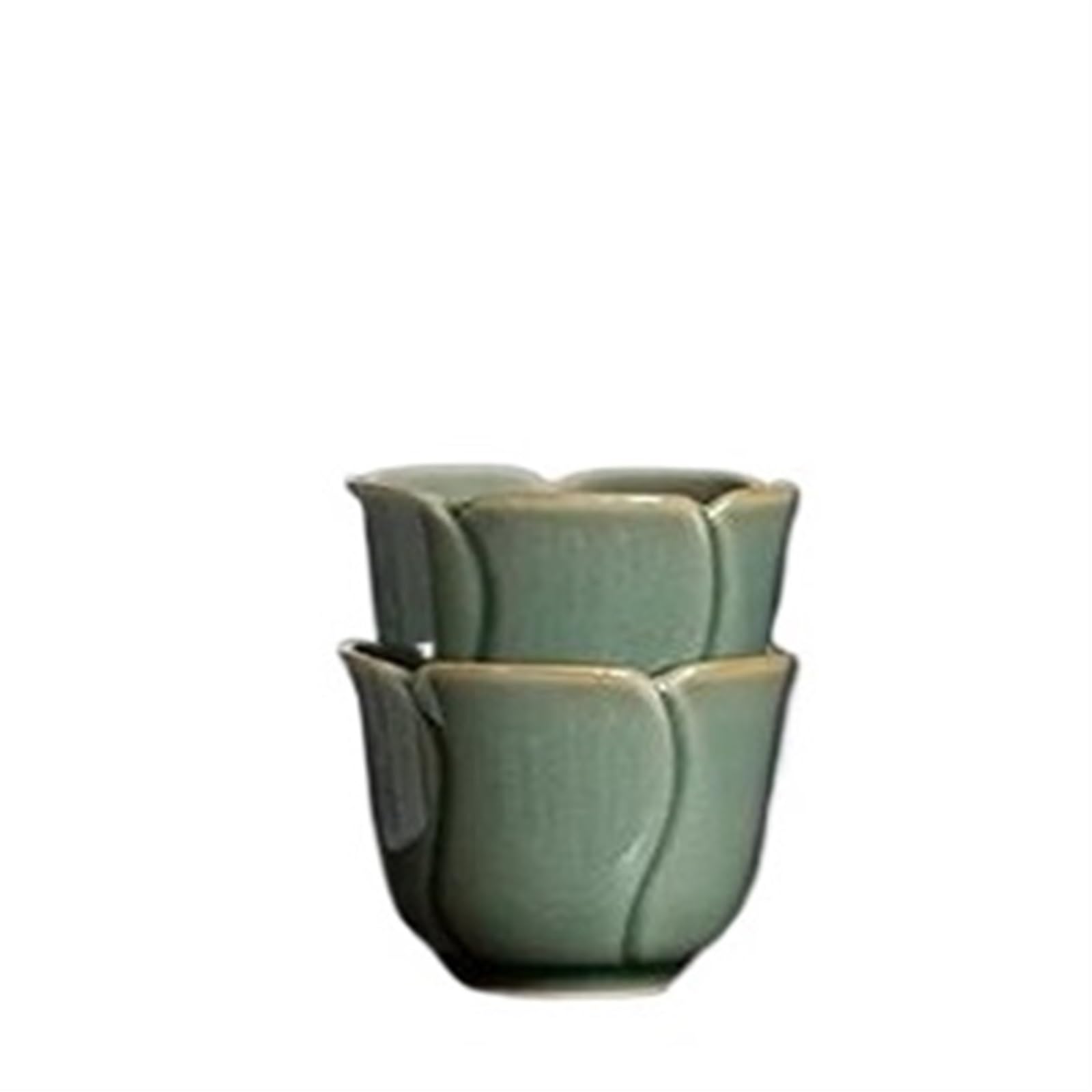 Teesets, Kung-Fu-Teezeremonie-Set, Kaffeetassen, Teeschalen, kleine Chawan, 110 ml, Seladon-Tulpen für Tee, Terrine mit Deckel, grünes Teegeschirr, Reise-Teeset, Teekanne (Teapot-750ml)