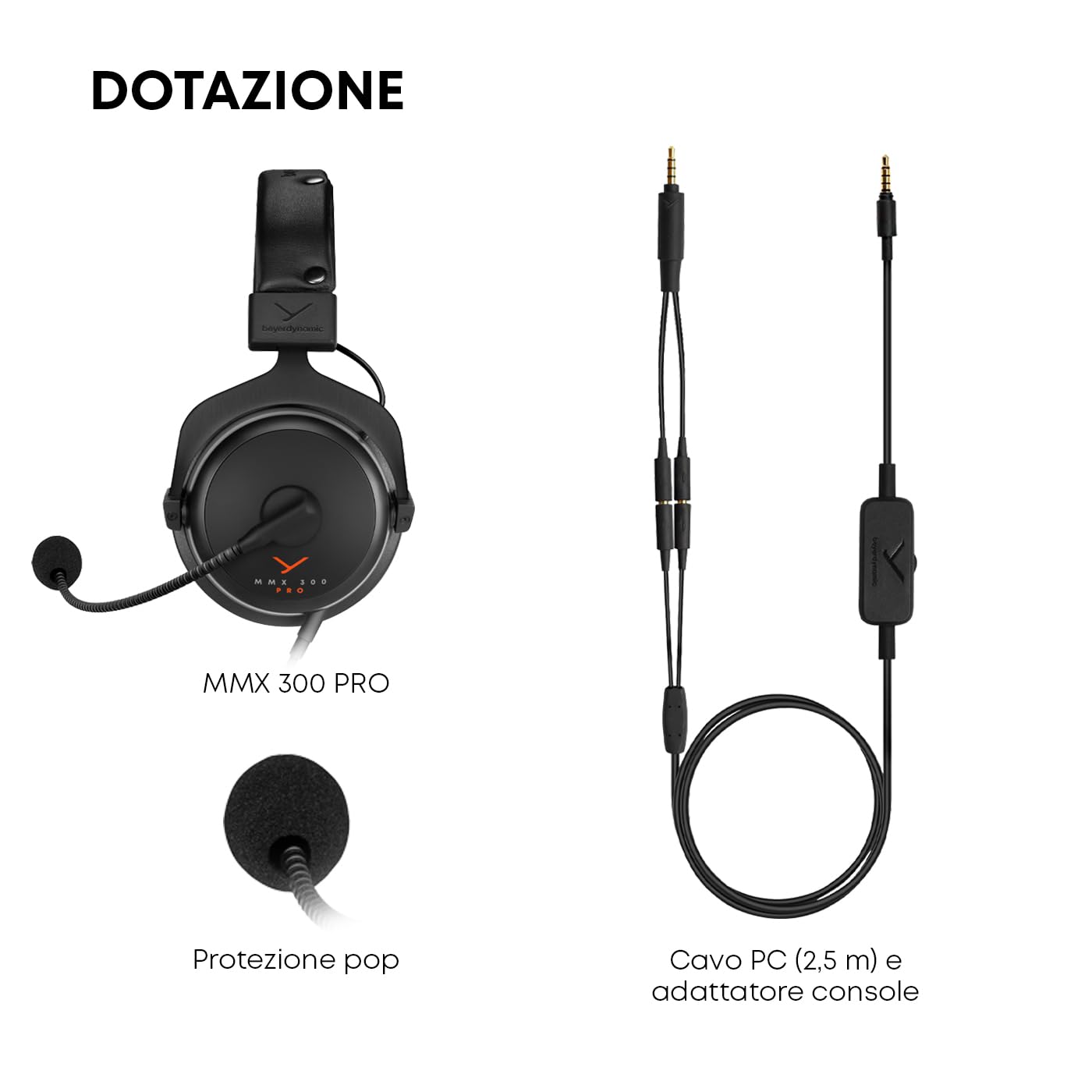 beyerdynamic MMX 300 PRO cuffie da gioco con driver STELLAR.45 e microfono a condensatore, cuffie da gioco cablate