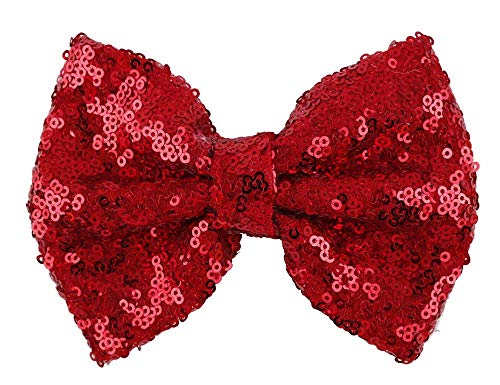 Love Fairy Fashion Moño Pinza para el Cabello con Lentejuelas Multicolor para Niñas y Mujeres (Rojo), 1 pack miniatura 1