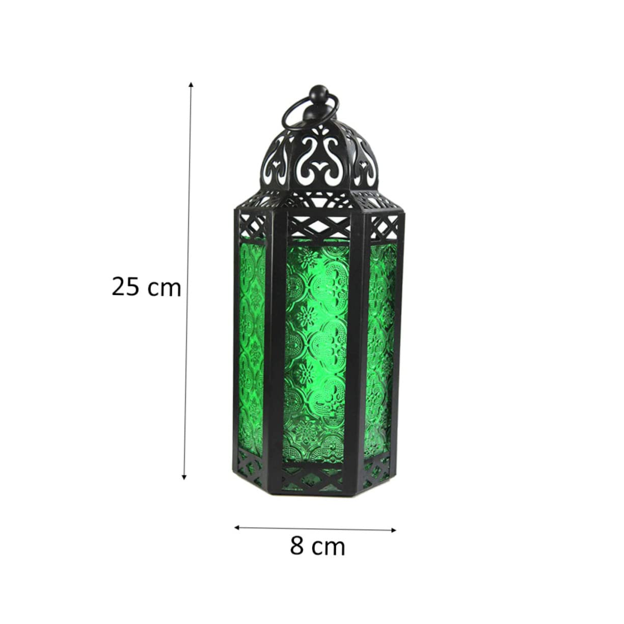 Lanterna Marocchina Decorativa Verde - Portacandele Per Esterno E Interno, Altezza 29cm - Foto 3