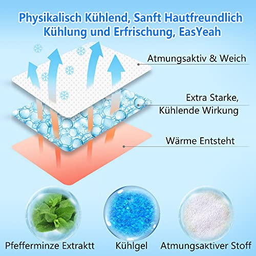 EasYeah Fieberpflaster, 20 Stück Kühlpflaster für Fieberbeschwerden & Migräne, Kühlung Kopfschmerzen Kühlpflaster - Image 3