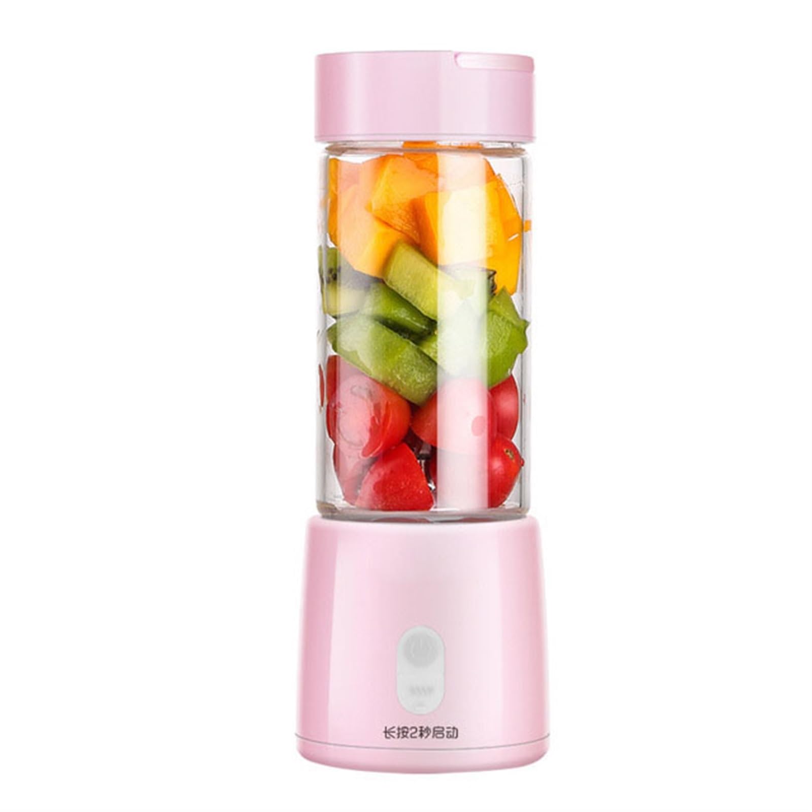 Mini Sokowirówka Smoothies Blender Przenośny Smoothie Milkshake Maker do lodów, owoców i warzyw 20000 obr./min No BPA 400 ml (kolor : Pink, Rozmiar : Szklany kubek)