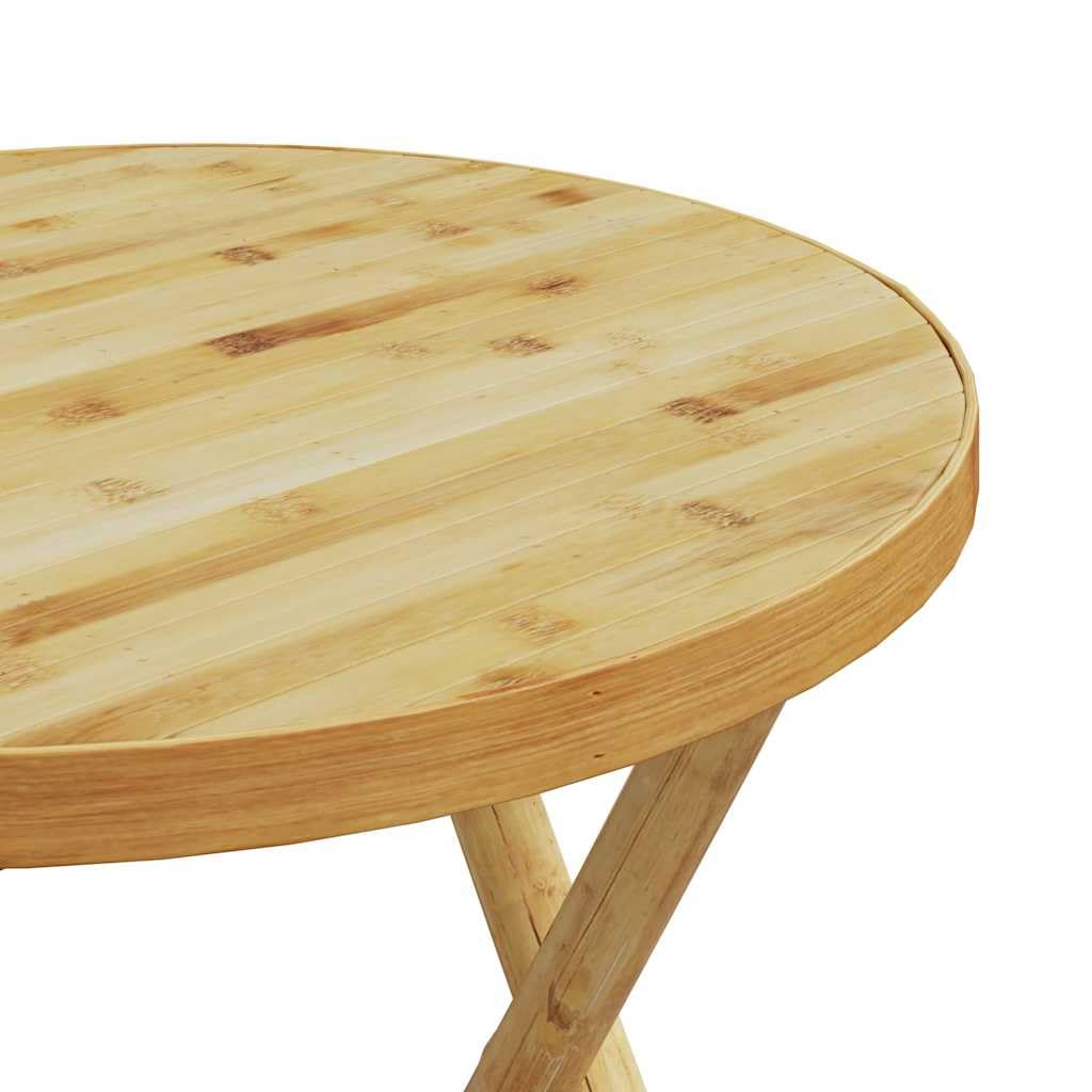 Set da bistrot pieghevole da 3 pezzi in bambù con cuscini imbottiti grigio scuro e rivestimenti rimovibili per balcone, giardino e terrazza