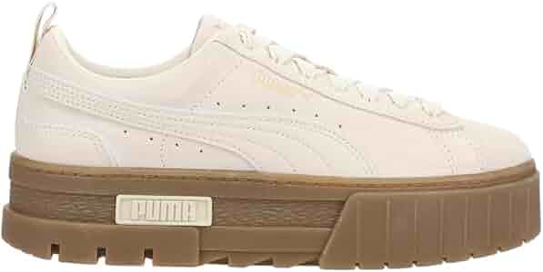 Amazon.com | PUMA Womens Mayze Brushed Tan Platform Sneakers