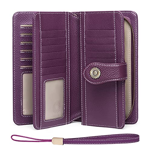 Image of FALAN MULE Wallets for Women Trifold Wristlet Wallets Large Capacity RFID Blocking Ladies Purse Credit Card Holder