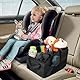 Hnonoxy Auto Organizer, Autositz Organizer mit Teilung, Griffen und Mehreren Netztaschen, Faltbare Aufbewahrungsbox für Beifahrersitz, Sitzaufbewahrungstasche Rücksitz Organizer, Schwarz