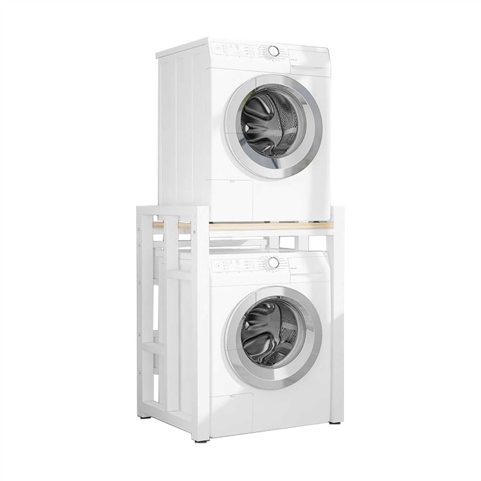 CGCSYZ Dryer Stand Height Adjustable Portable Stacking Kit for Washing Machine Tumble Dryer, Storage Rack Over Washing Machine Storage Unit, Load Capacity: 880 lbs (White B)
