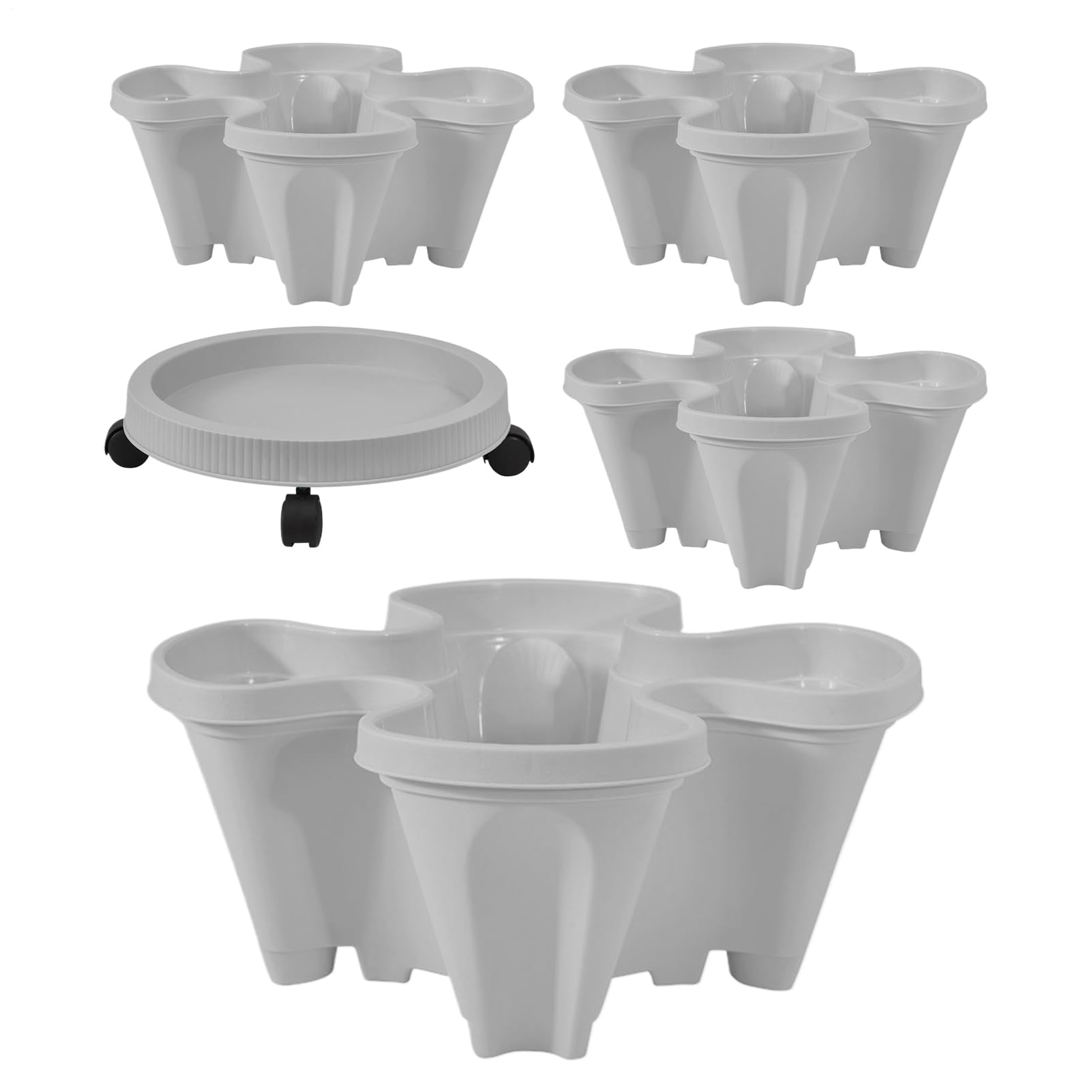 Jardinera Vertical Macetas para jardín Macetas apilables Soporte para Jardinero hierbas de Interior Estante de Exterior Jardinera compacta Soporte plantas Escalon