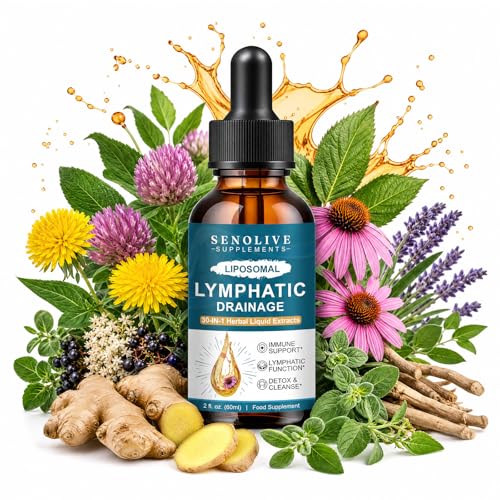 Lymphoria Lymphatic Drainage Drops with 30-in-1 Herbal Blend Lymphatic Drainage Drops Organic Lymphatic Drainage Supplements Bloating Immune Health Fluid Balance Cleanse & Detox 60ml