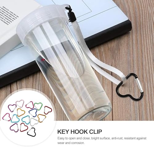 10Pcs Heart Star Carabiner Clip Set - Cute Alloy Key Ring in 5 Colors - Backpacks, Water Bottles, Accessory and Keychain Carabiners Outdoor Accessories, Accessory and Keychain Carabiners