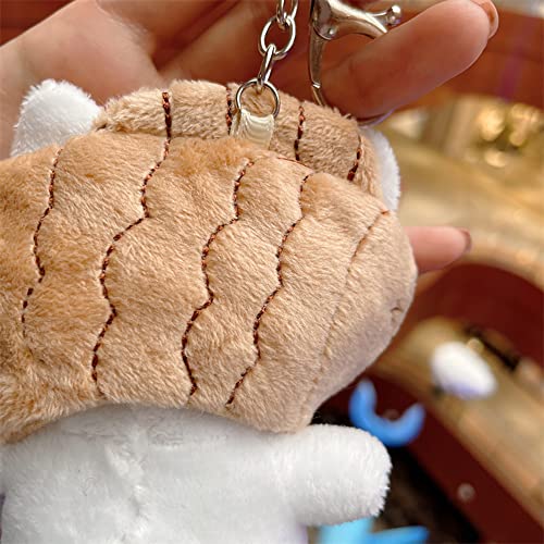 Hsyhere Lady Girl Cute Plush Pp Cotton Cat Taiyaki Key Chain Creative Animal Pendant Detachable Doll Pendant Car Key Chain Backpack Pendant Metal Key Ring #TOP5