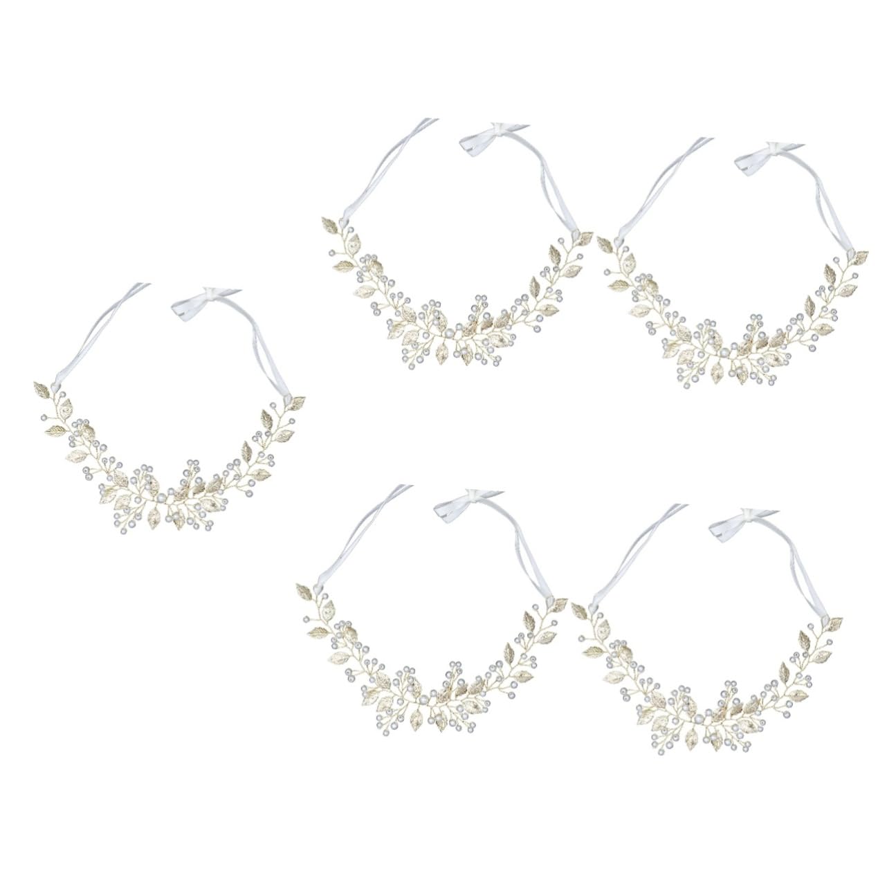 Healeved 5piezas Diadema De Perlas Para Novia Accesorio De Cabello Para Bodas Fiesta y Eventos Formales