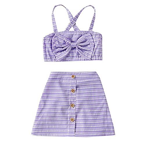 Image of Hopscotch Polyester Girls Checkered Blouse And Skirt Set