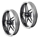 ZAWAYINE Front and Rear 2.5-10'' Tire Rim Hub Wheel, 1 Pair Mini Bicycle Wheels Rim Compatible with 2 Stroke 49-50cc Mini Pocket Dirt Bike, Off Road motorcycle, Pocket Bike