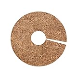 Natural Coconut Fiber Mulch Ring Tree Protective Mat, Super Thick Round Brown Coconut Palm Mat...