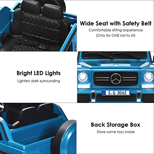 Image of Costzon Ride on Car, Licensed Mercedes-Benz Maybach, 12V Battery Powered Vehicle Toy w / 2 Motors, Remote Control, 3 Speeds, Lights, Horn, Music, Aux, Storage, Truck, Electric Car for Kids (Navy)