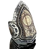Seal of Solomon Archer Thumb Ring, Star of David Ring, Man Thumb Ring, Sapphire Stone Ring, 925k Sterling Silver Ring, Gift For Him